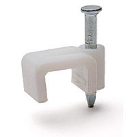 Скоба пластиковая с гвоздем плоская Fortisflex СПП 9 (30шт.)  картинка